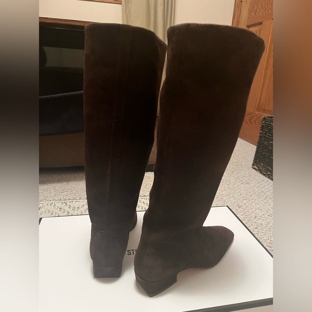 NWOB Steve Madden Dantelle Brown Suede Leather Tall Women's Boots - 6 - Picture 3 of 6